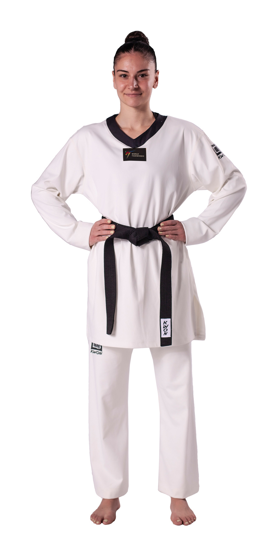 Tenue de Taekwondo Kyorugi revers noir - WT approuvée