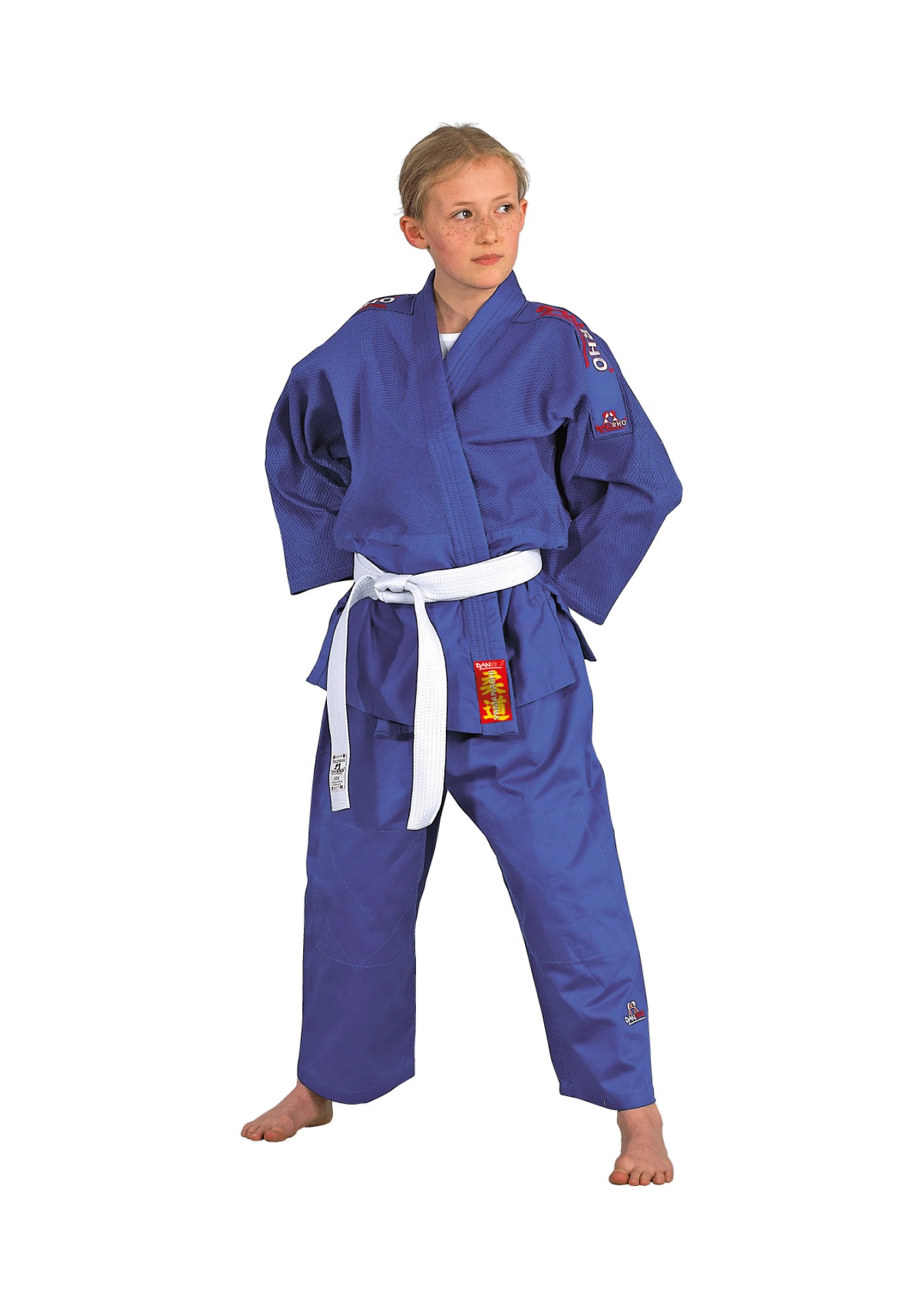 DANRHO Judo-Gi Yamanashi avec rayures aux épaules bleu ou blanc