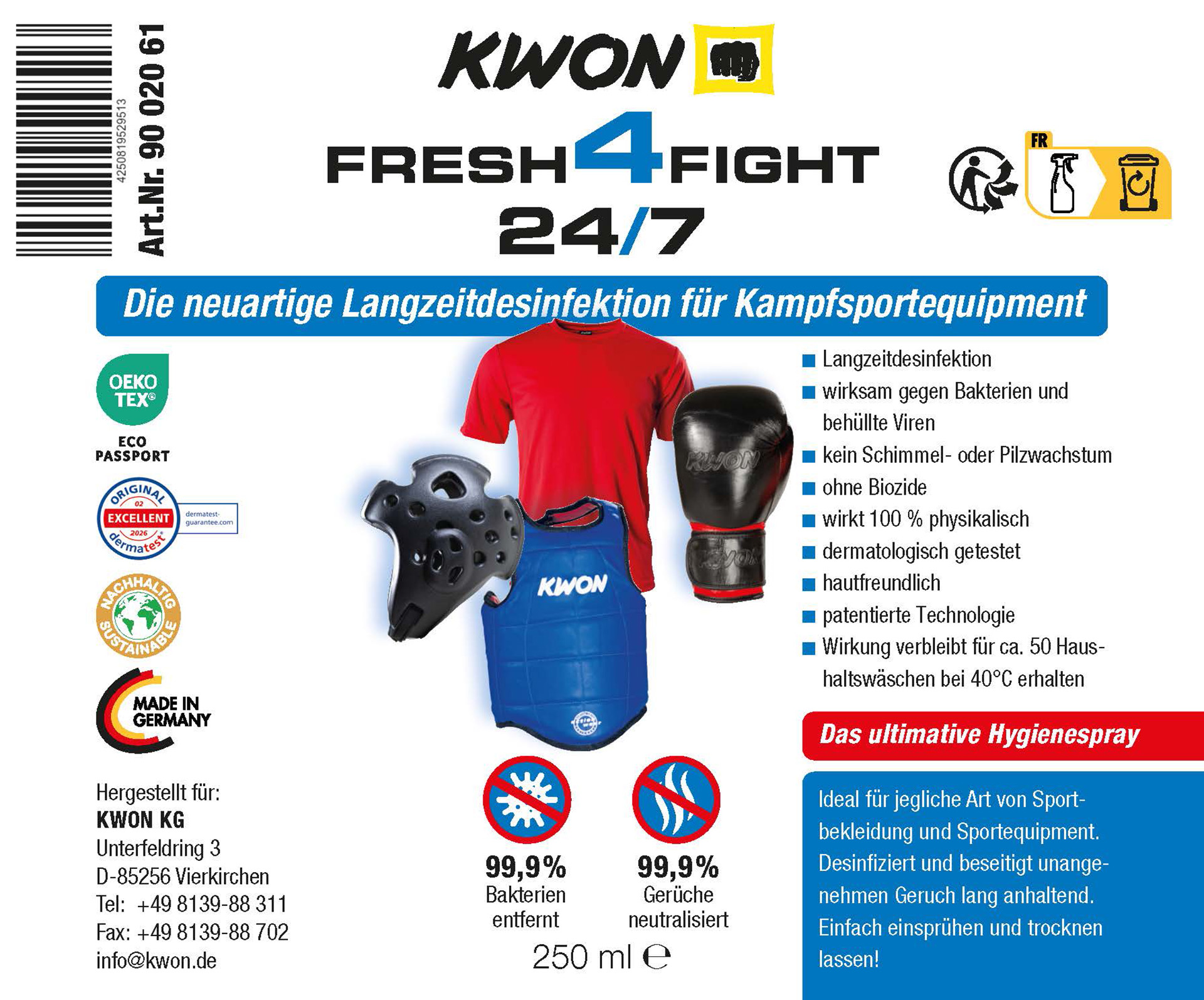 Fresh4Fight – Désinfectant longue durée 250 ml