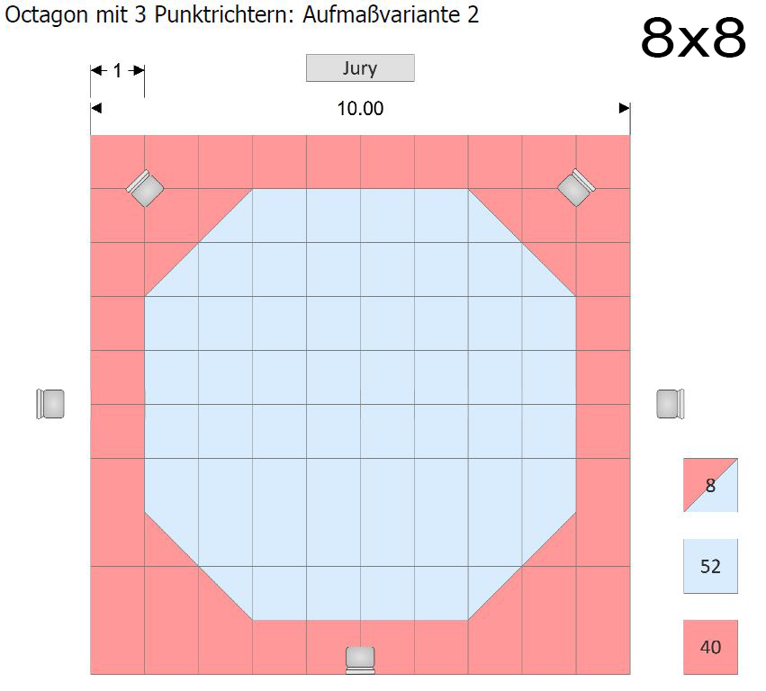 Tapis emboîtable réversible.Coins Octagon WT rec.