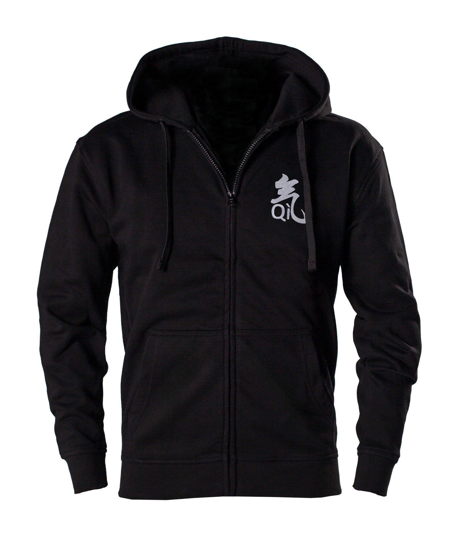 Qi Sweat à capuche zippé noir / fermeture éclair