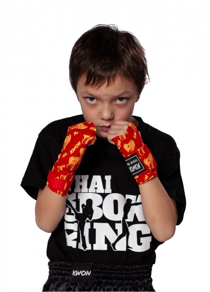 Bandages de boxe d'enfants Cobra inélastique 1,5 m, rouge