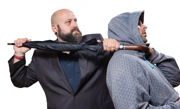 Parapluie auto-defense avec poignée ronde