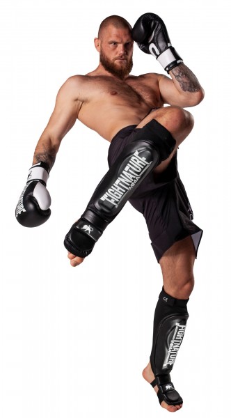 FIGHTNATURE Protège tibias/cou-de-pied cuir MMA