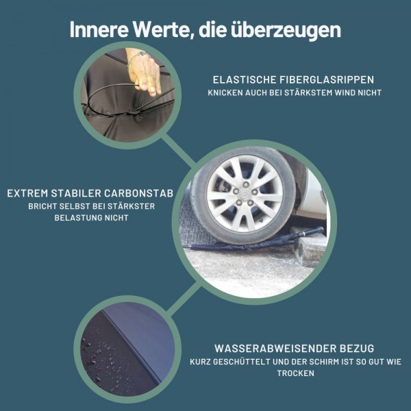 Parapluie auto-defense avec poignée ronde