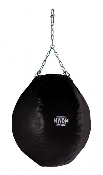 Sac de boxe professionnel rond noir.