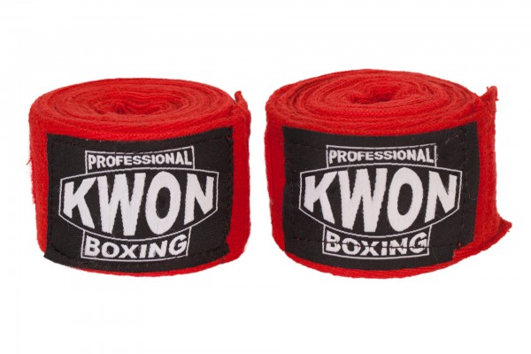 Bandages de boxe inélastique, rouge